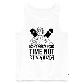 coole Frau Skateboard Mädchen - Männer Premium Bio Tank Top - Weiß - Vorne - AI Model Male 178 light (178cm)