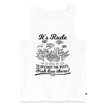 zerstör keine Riffe Fische leben dort - Männer Premium Bio Tank Top - Weiß - Vorne - AI Model Male 178 light (178cm)