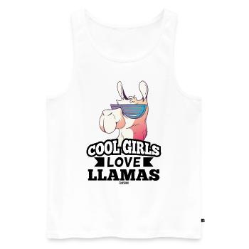 cooles Lama Baby Mädchen Kind - Männer Premium Bio Tank Top - Weiß - Vorne - AI Model Male 178 light (178cm)
