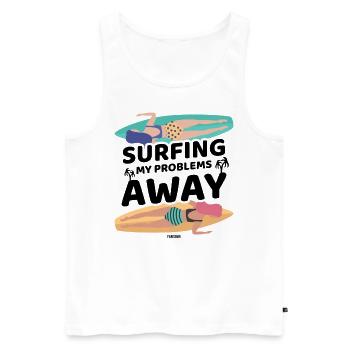 Mère Planche de surf Petite amie Sœur - Débardeur bio Premium Homme - blanc - Devant - Michal (187cm)