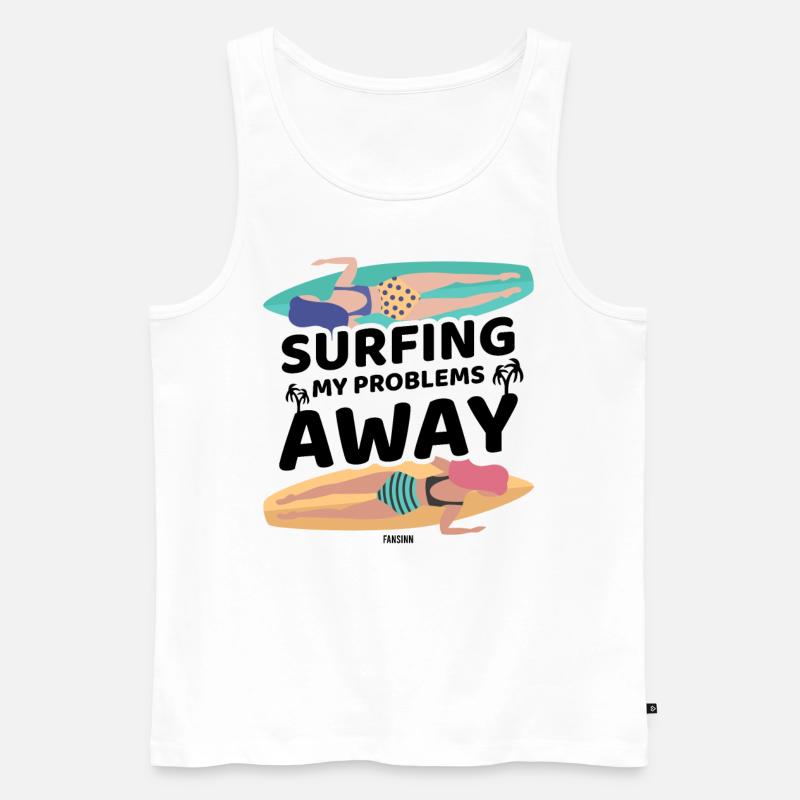 Mutter Surfbrett Freundin Schwester - Männer Premium Bio Tank Top - Weiß