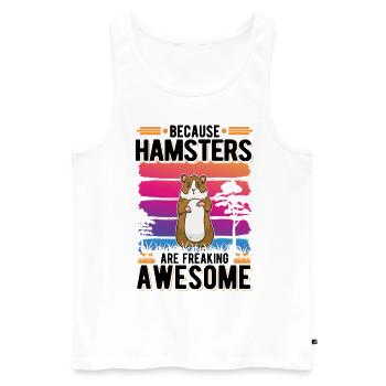 Hamster Gift Golden Hamster Dwarf Hamster - Men's Premium Organic Tank Top - white - Front - AI Model Male 178 light (178cm)