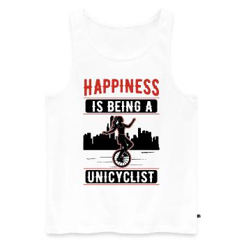 Happiness is being a Unicyclist Unicycle Gift - Men's Premium Organic Tank Top - white - Front - Michal (187cm)
