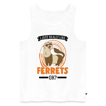 J’aime beaucoup Ferrets Frettchen - Débardeur bio Premium Homme - blanc - Devant - Michal (187cm)