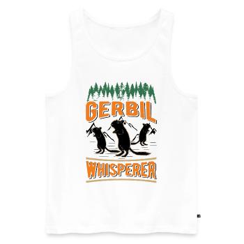 Gerbil Whisperer Racing Rat Gift Gerbil - Men's Premium Organic Tank Top - white - Front - Michal (187cm)