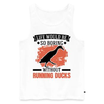 Indian Running Gift Running Duck - Men's Premium Organic Tank Top - white - Front - Michal (187cm)