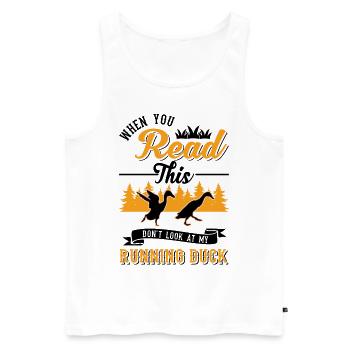 Indian Running Gift Running Duck - Men's Premium Organic Tank Top - white - Front - Michal (187cm)