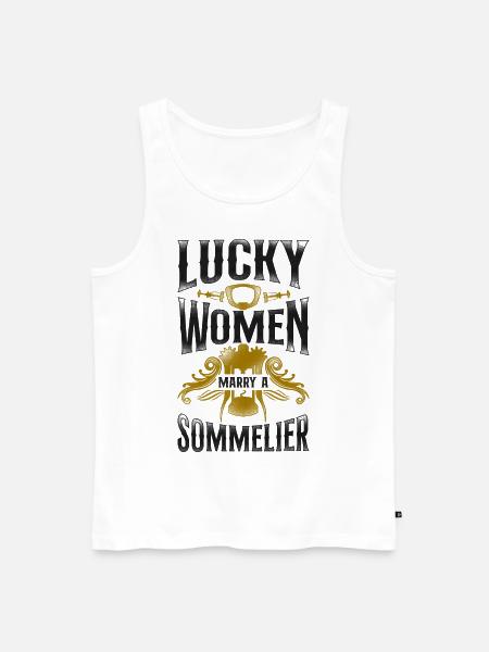 Sommelier Wine Drinking Tasting - Men's Premium Organic Tank Top - white