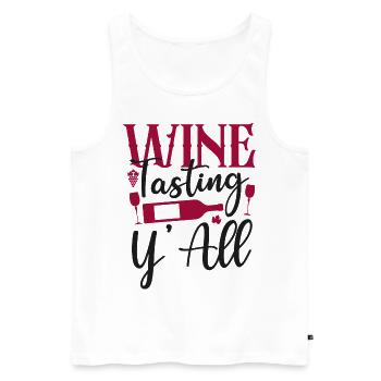Sommelier Wine Drinking Tasting - Männer Premium Bio Tank Top - Weiß - Vorne - AI Model Male 178 light (178cm)
