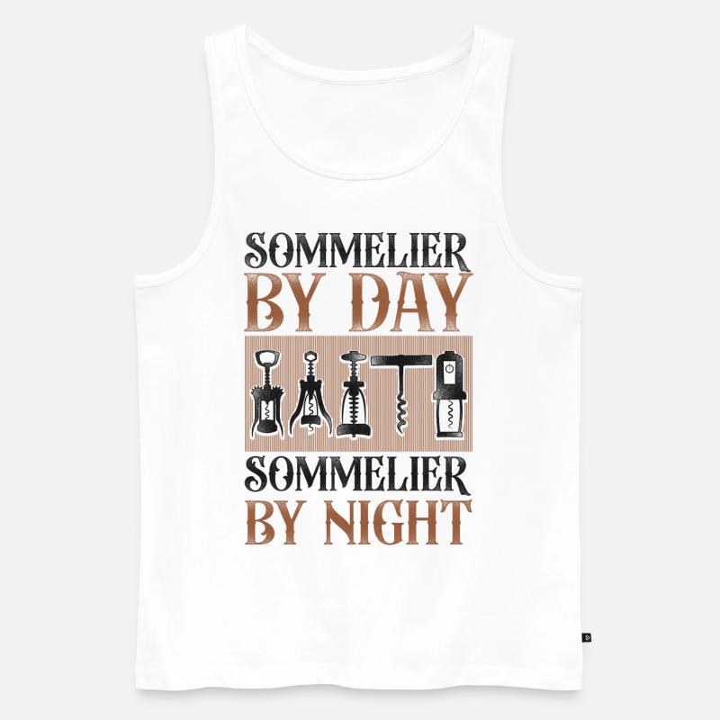 Sommelier Wine Drinking Tasting - Männer Premium Bio Tank Top - Weiß