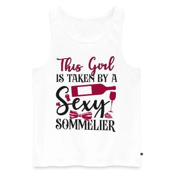 Sommelier Wine Drinking Tasting - Männer Premium Bio Tank Top - Weiß - Vorne - AI Model Male 178 light (178cm)