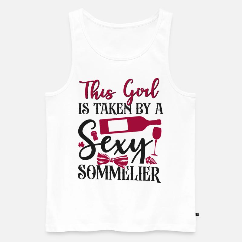Sommelier Wine Drinking Tasting - Männer Premium Bio Tank Top - Weiß
