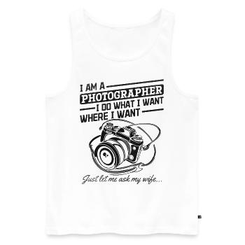 Kamerafotografie Ich bin ein Fotograf Lustiges - Männer Premium Bio Tank Top - Weiß - Vorne - Michal (187cm)