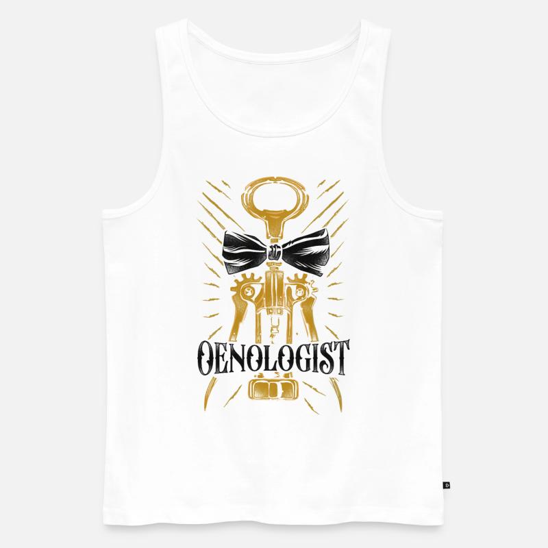Sommelier Wine Drinking Tasting - Männer Premium Bio Tank Top - Weiß