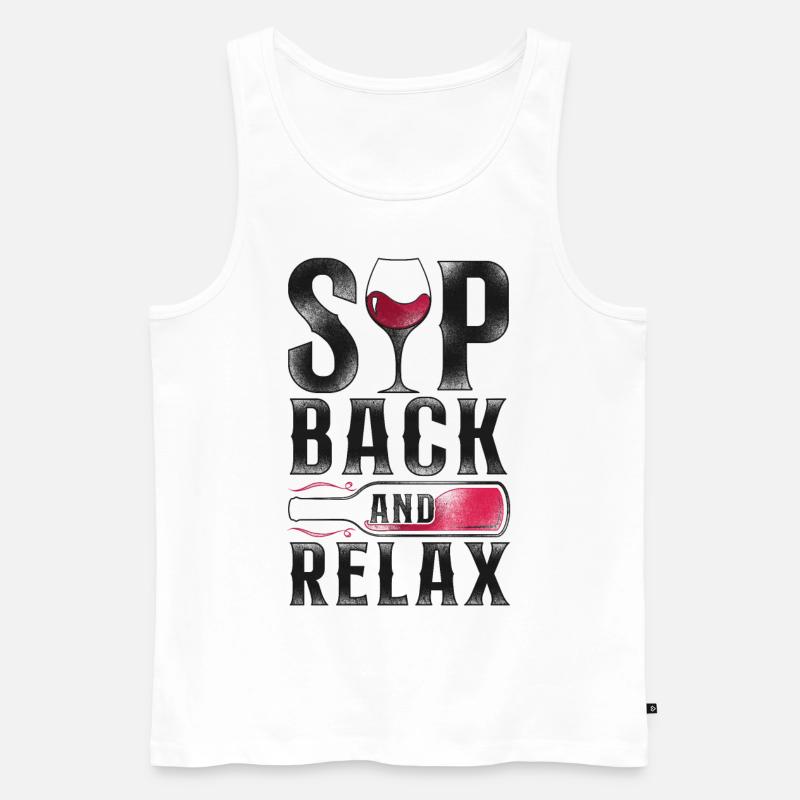 Sommelier Wine Drinking Tasting - Männer Premium Bio Tank Top - Weiß