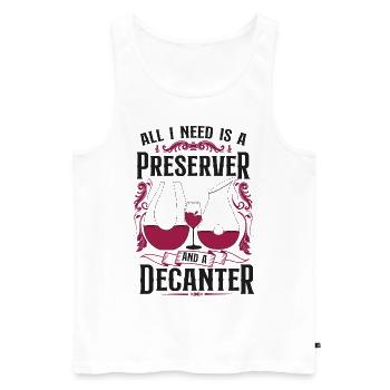 Dégustation de vin de sommelier - Débardeur bio Premium Homme - blanc - Devant - Michal (187cm)