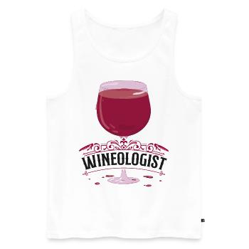 Sommelier Wine Drinking Tasting - Männer Premium Bio Tank Top - Weiß - Vorne - AI Model Male 178 light (178cm)