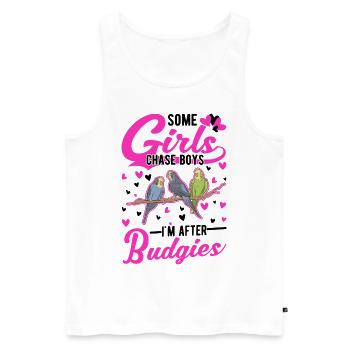 Wellensittich Mädchen Welli Sittich - Männer Premium Bio Tank Top - Weiß - Vorne - Michal (187cm)