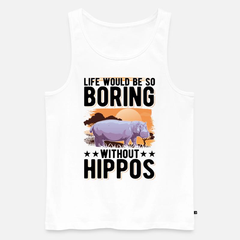Nilpferd Geschenk Hippo Flusspferd - Männer Premium Bio Tank Top - Weiß