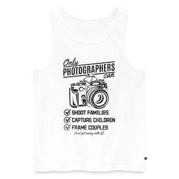 Camera Photographer Photography Lover Funny Photo - Men's Premium Organic Tank Top - white - Front - Michal (187cm)