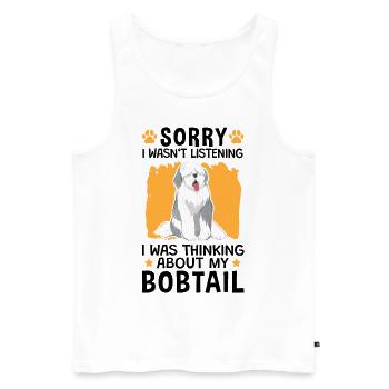 Old English Shepherd thought of Bobtail - Men's Premium Organic Tank Top - white - Front - Michal (187cm)