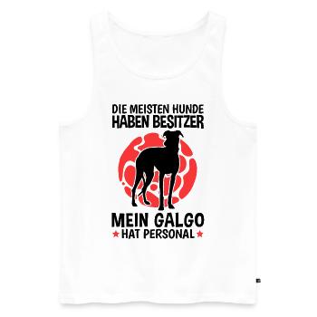 Mein Galgo Espanol hat Personal Spanien Windhund - Männer Premium Bio Tank Top - Weiß - Vorne - Michal (187cm)
