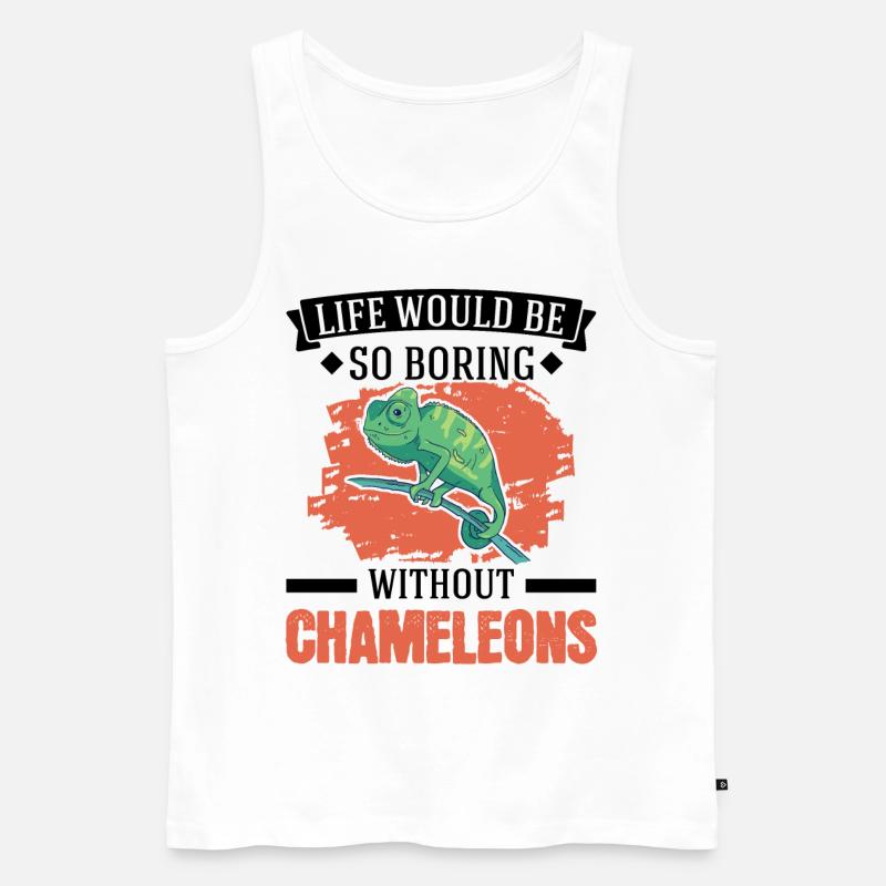 Chamäleon Geschenk Chameleon - Männer Premium Bio Tank Top - Weiß