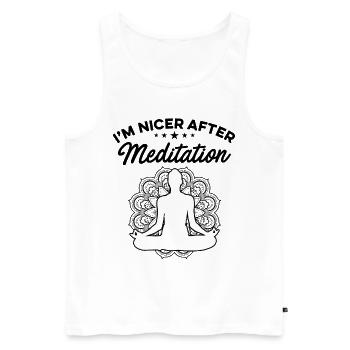 I'm Nicer After Meditation Spirituality Relaxation - Männer Premium Bio Tank Top - Weiß - Vorne - AI Model Male 178 light (178cm)