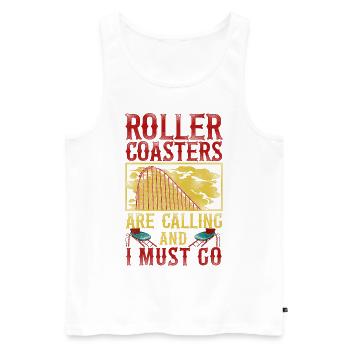 Roller Coaster Vintage Roller - Männer Premium Bio Tank Top - Weiß - Vorne - Michal (187cm)