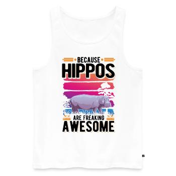 Hippo Gift Hippo Hippo Hippo - Men's Premium Organic Tank Top - white - Front - Michal (187cm)