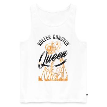 Roller Coaster Vintage Crown - Men's Premium Organic Tank Top - white - Front - Michal (187cm)