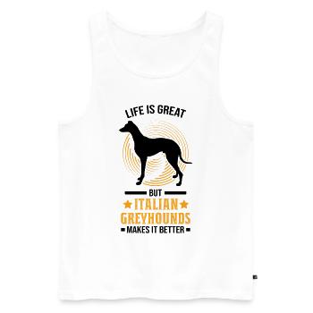 Italian greyhound Italian wind chime - Men's Premium Organic Tank Top - white - Front - Michal (187cm)