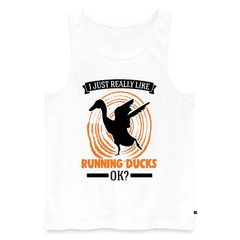 I just really like Running Ducks, ok Laufente - Men's Premium Organic Tank Top - white - Front - Michal (187cm)