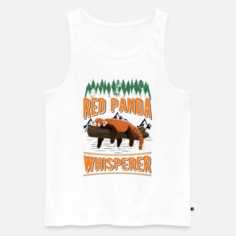 Roter Panda Flüsterer - Männer Premium Bio Tank Top - Weiß