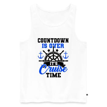 Countdown Is Over It's Cruise Time Sailing Captain - Männer Premium Bio Tank Top - Weiß - Vorne - AI Model Male 178 light (178cm)