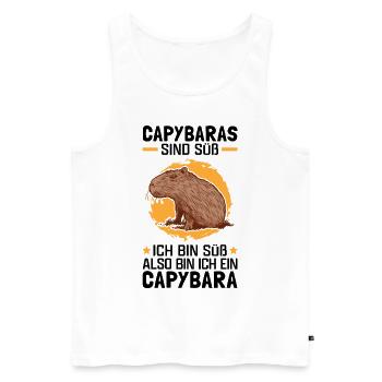 Capybaras sind süß Wasserschwein Capybara - Männer Premium Bio Tank Top - Weiß - Vorne - Michal (187cm)