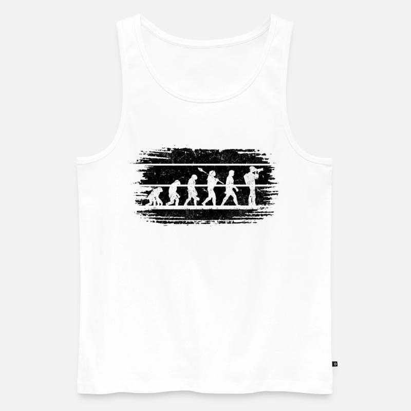 Fotografie Evolution Fotografie Evolutionsfotograf - Männer Premium Bio Tank Top - Weiß