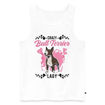 Crazy Bull Terrier dame Bullterrier - Débardeur bio Premium Homme - blanc - Devant - Michal (187cm)