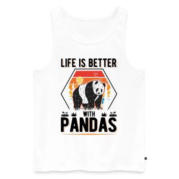 Life is better with Pandas - Men's Premium Organic Tank Top - white - Front - Michal (187cm)