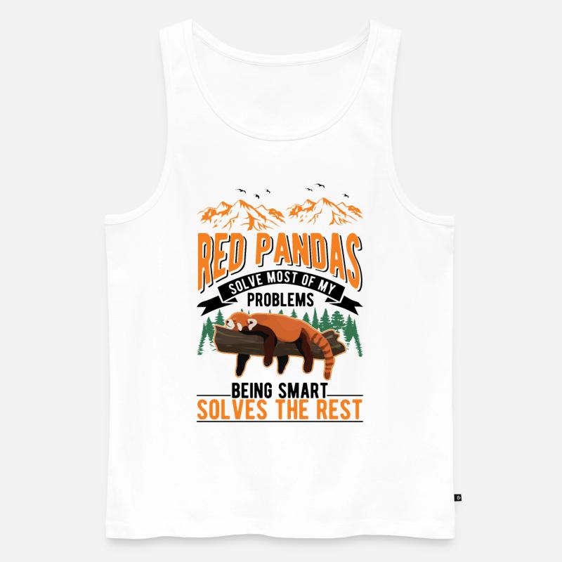 Roter Panda Geschenk Katzenbär - Männer Premium Bio Tank Top - Weiß