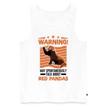 Peut parler spontanément des pandas roux - Débardeur bio Premium Homme - blanc - Devant - Michal (187cm)