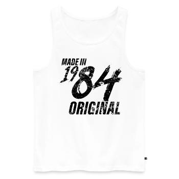 Made in 1984 Year of birth 1984 Birthday Women - Men's Premium Organic Tank Top - white - Front - Michal (187cm)