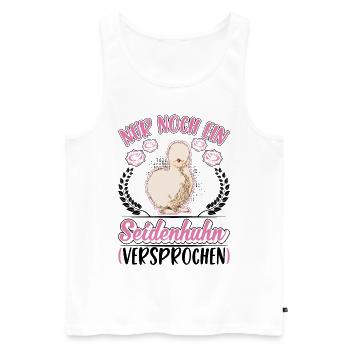 Nur noch ein Seidenhuhn Versprochen - Männer Premium Bio Tank Top - Weiß - Vorne - Michal (187cm)