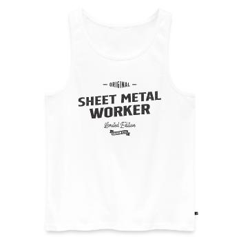 Sheet Metal Worker Funny Job Title Profession - Men's Premium Organic Tank Top - white - Front - Michal (187cm)