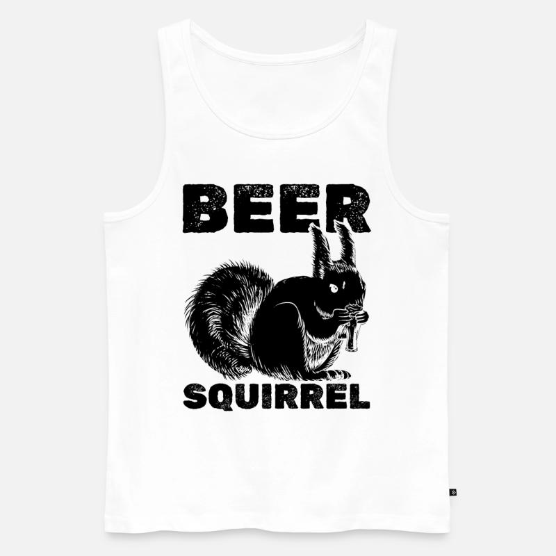 Eichhörnchen Bier-Eichhörnchen - Männer Premium Bio Tank Top - Weiß