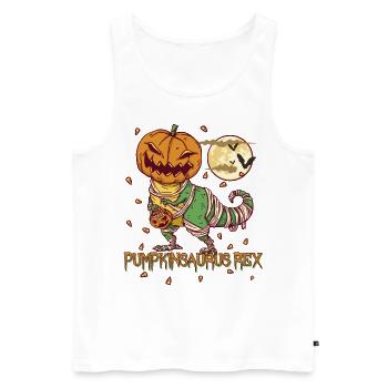 Pumpkinsaurus Dinosaure Drôle Halloween T Rex - Débardeur bio Premium Homme - blanc - Devant - Michal (187cm)