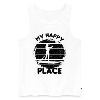 SUP Girl My Happy Place Water Sports Stand Up - Men's Premium Organic Tank Top - white - Front - Michal (187cm)