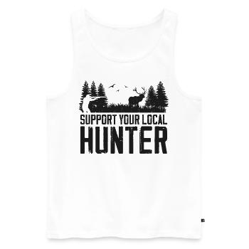 Buck Deer Hunting Hunter Support - Men's Premium Organic Tank Top - white - Front - Michal (187cm)