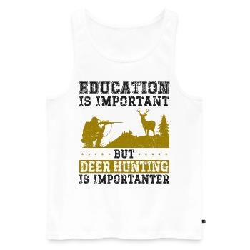 Buck Deer Hunting Hunter Vintage - Men's Premium Organic Tank Top - white - Front - Michal (187cm)