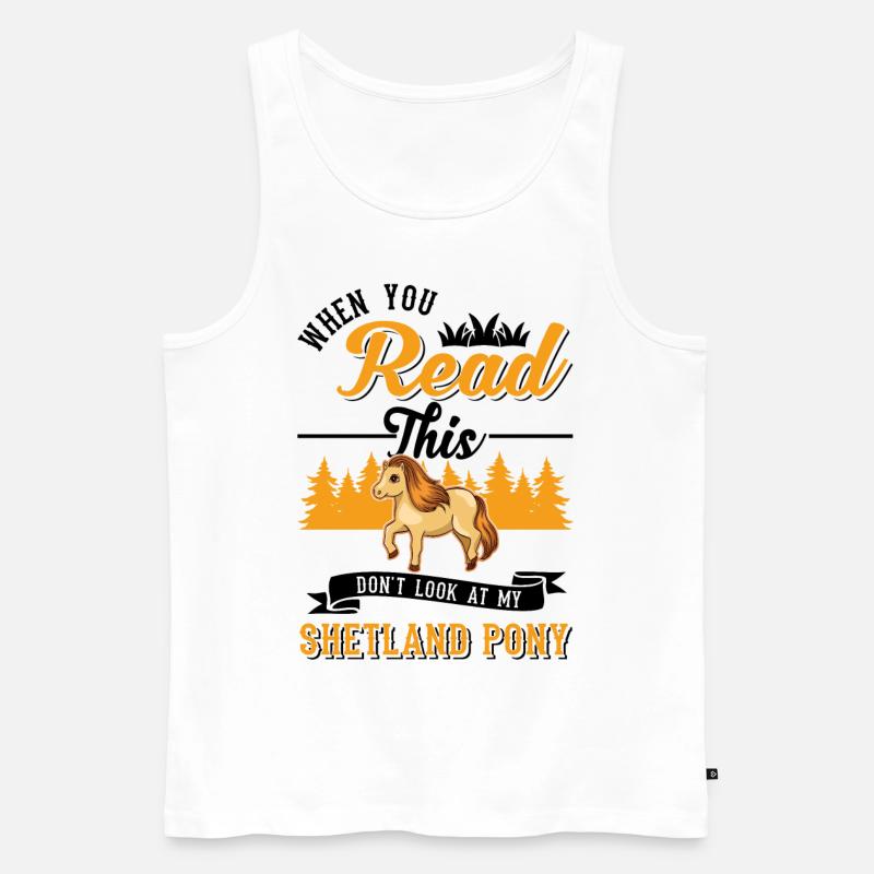 Shetland Pony Geschenk Shetty - Männer Premium Bio Tank Top - Weiß